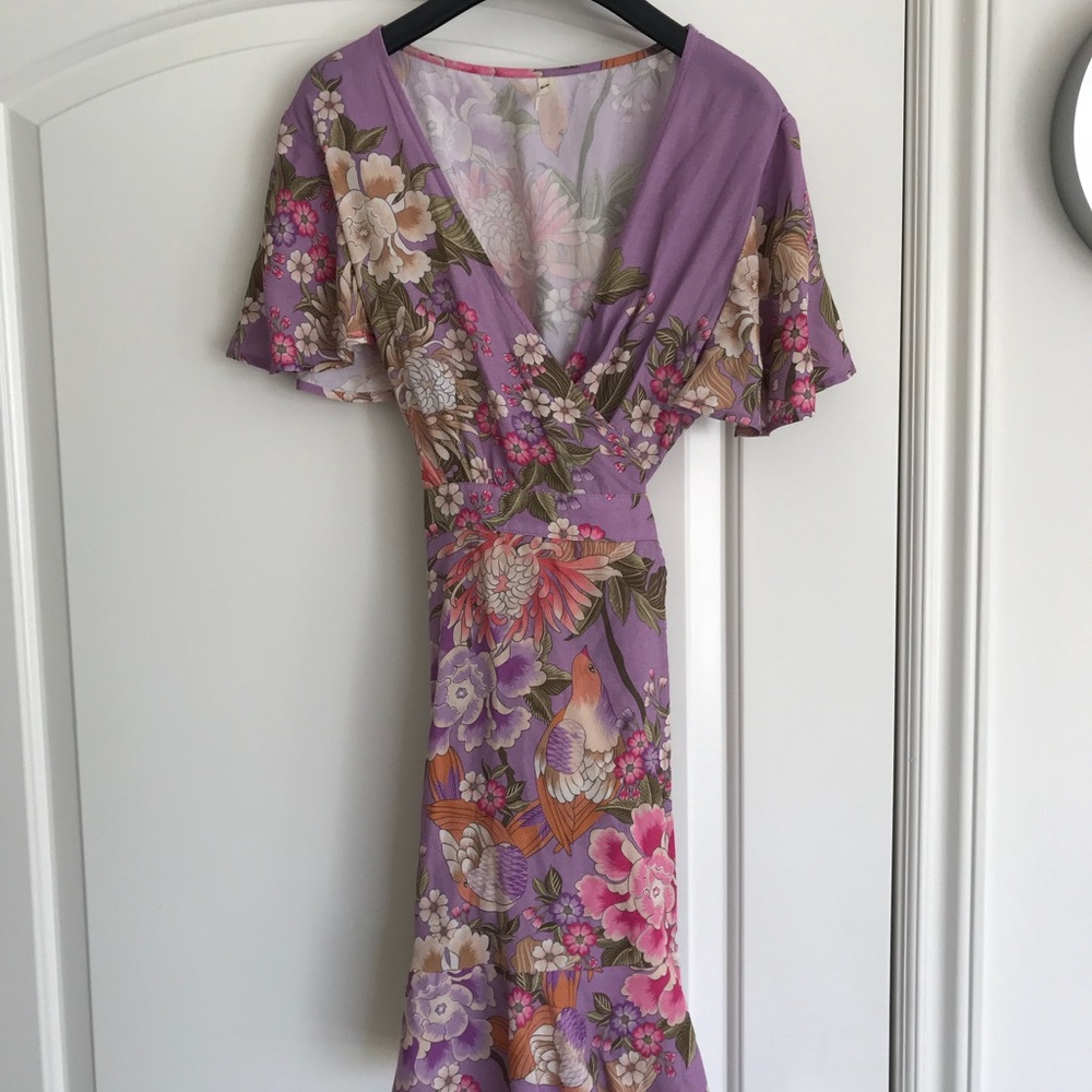 SOLD Spell blue skies wrap dress medium - Picture 2 of 5
